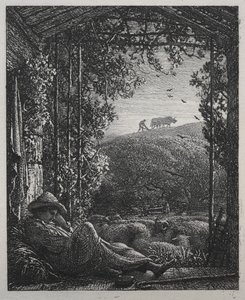 الراعي النائم ، 1857. بواسطة صموئيل بالمر