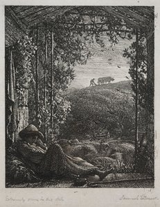 الراعي النائم ، 1857. بواسطة صموئيل بالمر