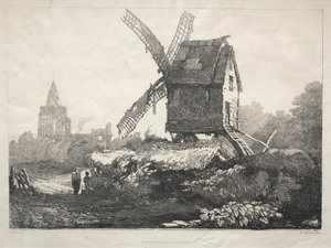 سلسلة من المباني القديمة والمنازل الريفية في شمال إنجلترا: في Crowland ، Windmill بواسطة صموئيل بروت