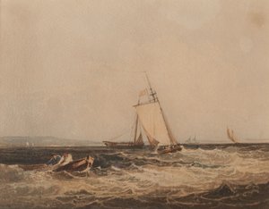 قوارب الصيد، حوالي 1820 (ألوان مائية على ورق) بواسطة صموئيل بروت