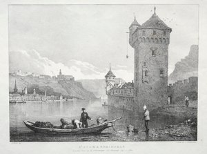 سانت Goar و Rheinfels ، 1824. بواسطة صموئيل بروت