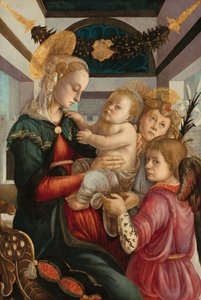 مادونا والطفل مع الملائكة بواسطة Sandro (Attr. To) Botticelli