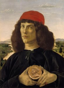 صورة لشخص غريب مع ميدالية Cosimo the A بواسطة ساندرو بوتيتشيلي