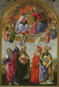 تتويج العذراء (San Marco Altarpiece) ، 1490-92 (درجة الحرارة على اللوحة) بواسطة ساندرو بوتيتشيلي