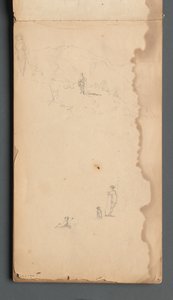 كراسة الرسم ، الصفحة 02: شكل في منظر طبيعي مع الكلب ، 1859. بواسطة سانفورد روبنسون جيفورد