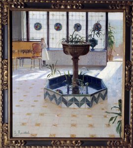 النافورة تحت الشرفة لوحة سانتياغو روسينول y (i) Prats (1861-1931) 1894 مجموعة خاصة بواسطة سانتياغو روسينول إي براتس