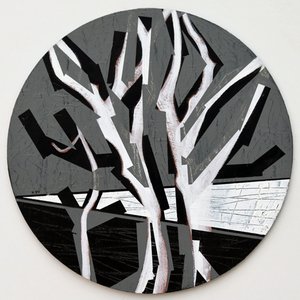Twixt Heaven & Earth XVII-B (أكريليك على لوح دائري) بواسطة سارة هايوارد