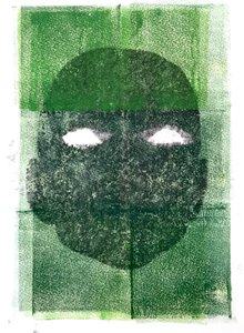 بلا عيون ، 2020 ، (monoprint) بواسطة سارة طومسون إنجلز