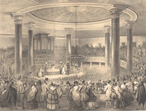 توزيع جوائز اتحاد الفن الأمريكي ، في خيمة الاجتماع ، برودواي ، 24 ديسمبر ، 1 ... ، 1847 بواسطة فرانسيس دافنيون