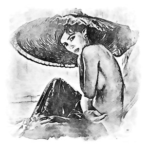 امرأة بقبعة كبيرة