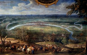 أعمال لويس الثاني من بوربون ، أمير كوندي (بوربون كوندي) (غراند كوندي) (1621-1686) ، حصار باريس عام 1649 أثناء الرسم الفروند للمخلص لو كونتي (Leconte ، Le Comte ، Lecomte) (1659 -1694) القرن السابع عشر شانتيلي ، متحف كوندي
