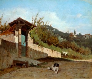 فيلا Portico of Tuscan ، بقلم فرانشيسكو سافيريو ألتامورا (1826-1897) ، زيت على قماش ، 23x27 سم.