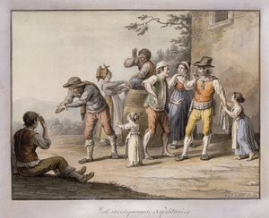 النيوبوليتان يشيرون إلى شخص أخرس ؛ جيستي موتولوبارلانتي نابوليتاني 1815