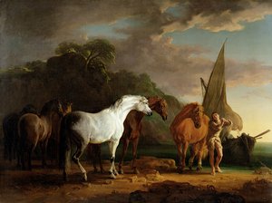 جاليفر يأخذ إجازته النهائية لأرض Houyhnhnms ، c.1769 بواسطة ساوري جيلبين