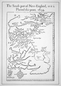 Map including Massachusetts Bay (litho) بواسطة المدرسة الأمريكية