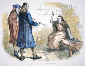 مارثا كوري متهمة بالسحر خلال محاكمات ساحرة سالم في 1692 (لون ليثو)