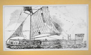 قارب Mississippi Keel (نقش) بواسطة المدرسة الأمريكية