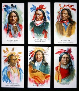 ستة من قادة Sioux البارزين (لون ليثو) بواسطة المدرسة الأمريكية