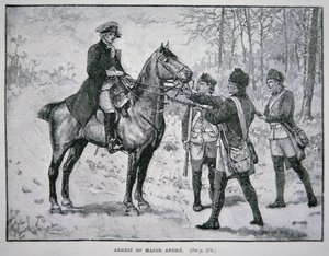 The capture of Major John Andre (litho) بواسطة المدرسة الأمريكية