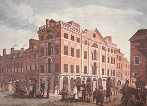 The corner of Third and Market Streets, Philadelphia (colour litho) بواسطة المدرسة الأمريكية