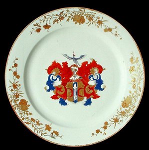 شاحن الخزف الصيني Imari مع ذراعي Valckenier أمستردام ، حوالي 1750 (بورسلين) بواسطة المدرسة الصينية