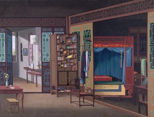 يضيف. أو. 2190 رسم داخلي لمنزل مسؤول صيني بواسطة المدرسة الصينية
