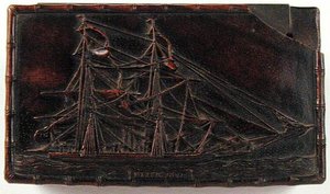 Snuffbox ، حوالي 1840 (خشب) بواسطة المدرسة الصينية