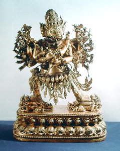 Vajrabhairava ، جانب من Yamantaka ، وصي القانون ، أسرة تشينغ بواسطة المدرسة الصينية