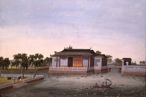 الحديقة المائية ، حوالي 1820-40 (ألوان مائية على ورق) بواسطة المدرسة الصينية