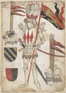 أضف MS 45133 f.52r William Montacute من مجموعات Wriothesley Heraldic. المجلد. ثالثا بواسطة مدرسة اللغة الإنجليزية