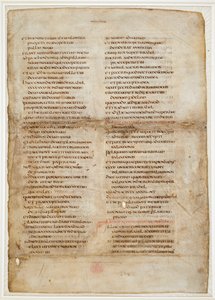 جزء من الكتاب المقدس من كتاب الملوك ("ورقة Greenwell" من "Ceolfrith أو Ceolfrid Bible") (حبر على ورق) بواسطة مدرسة اللغة الإنجليزية