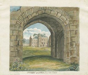 قلعة دودلي - The Keep: الرسم بالألوان المائية ، و [القرن التاسع عشر] (رسم) بواسطة مدرسة اللغة الإنجليزية