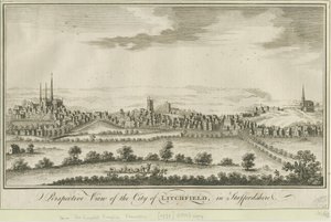 Lichfield - South West View: نقش ، و [1771] (طباعة) بواسطة مدرسة اللغة الإنجليزية