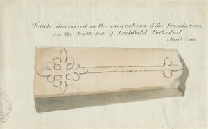 Lichfield Cathedral - Tomb: sepia drawing, [1813] (drawing) بواسطة مدرسة اللغة الإنجليزية