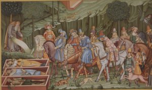اجتمع الأغنياء والفقراء في العصور الوسطى قبل الموتى أثناء الموت الأسود (لون ليثو) بواسطة مدرسة اللغة الإنجليزية