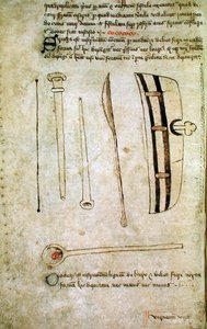 السيدة هانتر 112 f.44v من "منظار Phlebotomiae" بواسطة John Arderne ، حوالي 1349-1450 (قلم وحبر على ورق) بواسطة مدرسة اللغة الإنجليزية