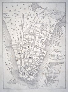 Plan of New York in 1729 (litho) بواسطة مدرسة اللغة الإنجليزية