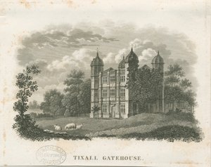 Tixall Hall - Gatehouse: نقش (نقش) ، و [أوائل القرن التاسع عشر] (طباعة) بواسطة مدرسة اللغة الإنجليزية