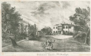 Tixall Hall and Gatehouse: الطباعة الحجرية ، بدون تاريخ [عام 1833] (طباعة) بواسطة مدرسة اللغة الإنجليزية