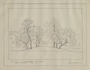 Uttoxeter - "Tumulus at the end of Uttoxeter Race Course": طباعة معمارية بواسطة مدرسة اللغة الإنجليزية