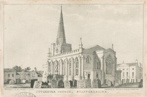 كنيسة Uttoxeter [الجديدة]: الطباعة الحجرية ، nd [c 1839] (طباعة) بواسطة مدرسة اللغة الإنجليزية