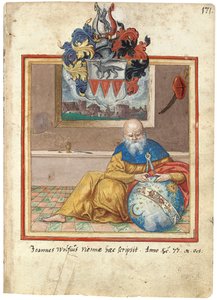 صفحة من ألبوم Amicorum of Salomon Schweigger von Sulz بواسطة المدرسة الأوروبية
