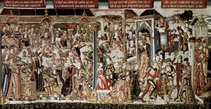 "عيد الملك أحشويروش". سفر إستير: أعطى الملك أسويرس (زركسيس الأول) لنبلاء مملكته وليمة رائعة استمرت عدة أيام. في اليوم السابع ، أمر الملكة فاستي ، مرتدية أرقى ملابسها ، بتقديم نفسها
