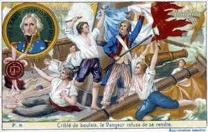 قام الأدميرال فيلاري (1750-1812) ، وهو ممثل في الميدالية ، بتسليم معركة Ouessant البحرية إلى الإنجليزية Howe في عام 1794. بواسطة المدرسة الفرنسية