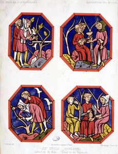 Corporation des vignerons - زجاج ملون لصانعي النبيذ في كاتدرائية دو مان بواسطة المدرسة الفرنسية