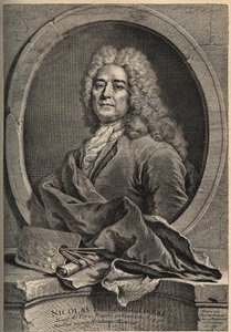صورة لنيكولاس دي لارجيليير (لارجيلييه) (1656-1746) نقش رسام فرنسي بواسطة دوبوي بعد اللوحة التي رسمها جوسلين بواسطة المدرسة الفرنسية