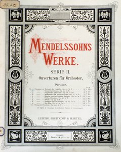 غلاف النتيجة "Ouverture Op. 10 for orchestra" بواسطة Felix Mendelssohn (color litho) بواسطة المدرسة الألمانية