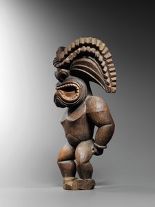 شخصية هاواي ، على طراز كونا ، تمثل إله الحرب ، كو كا إيلي موكو ، 1780-1820 (خشب) بواسطة مدرسة هاواي