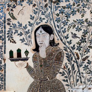 مرصعة مزينة بشكل خادم ، قصر ساواي جاي سينغ الثاني (1699-1744) بواسطة المدرسة الهندية