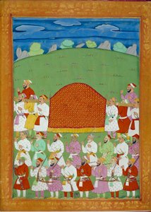 Palanquin من محظيات السلطان ، محكمة شاه عالم. المنمنمات الهندية والفارسية في "" تاريخ الهند من تاميرتانتي إلى أورانجريب "بقلم نيكولو مانوتشي (1638-1717). BN ، باريس. بواسطة المدرسة الهندية